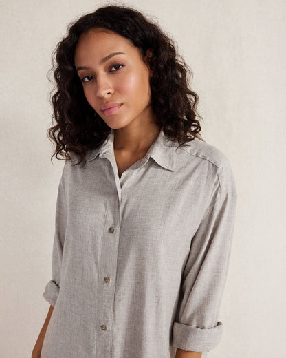 DRAPEY WOOL BUTTON DOWN DRESS | Talbots