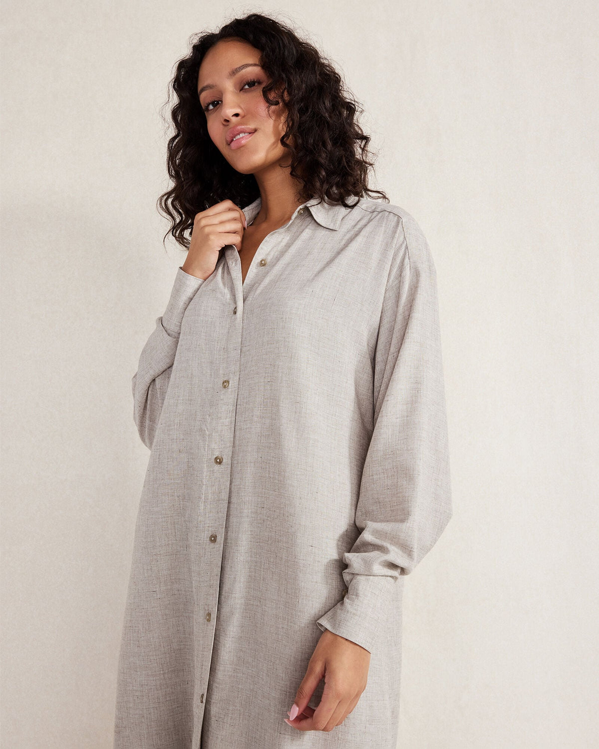 DRAPEY WOOL BUTTON DOWN DRESS | Talbots