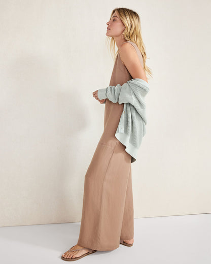 LINEN BLEND WIDE LEG JUMPSUIT | Talbots