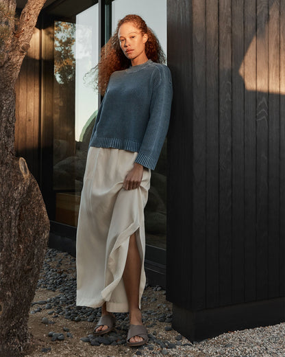 LINEN BLEND MAXI SHIRTTAIL SKIRT | Talbots