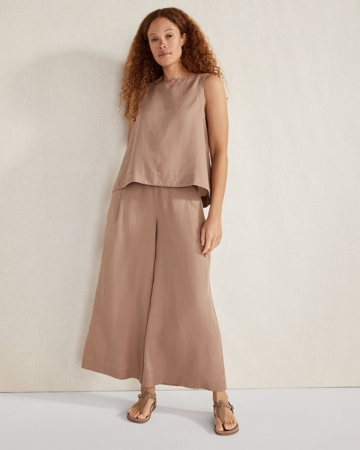 LINEN BLEND BATEAU NECK TOP | Talbots