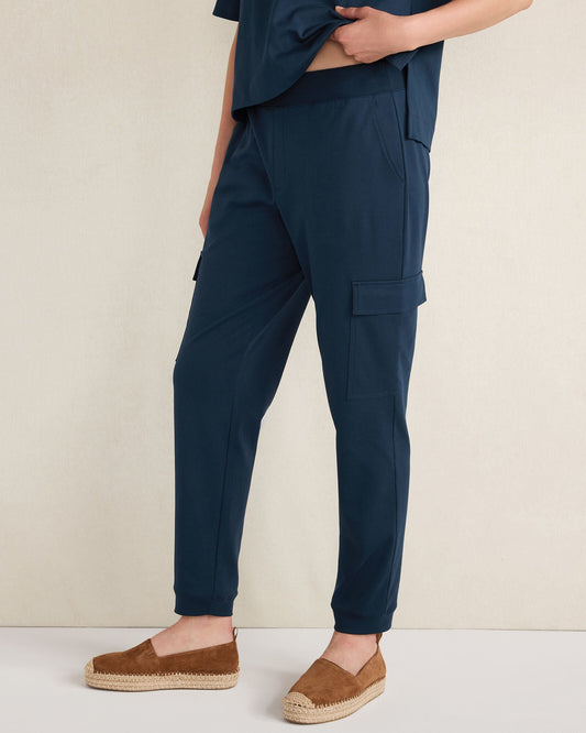 ORGANIC COTTON INTERLOCK CARGO PANTS | Talbots