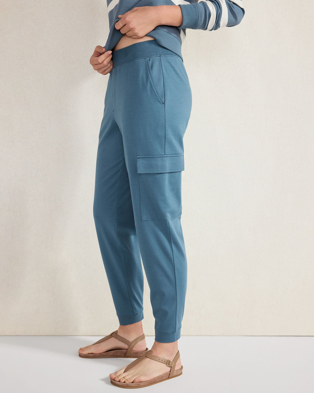 ORGANIC COTTON INTERLOCK CARGO PANTS | Talbots
