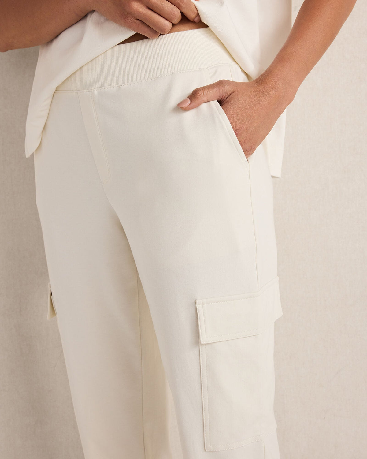ORGANIC COTTON INTERLOCK CARGO PANTS | Talbots