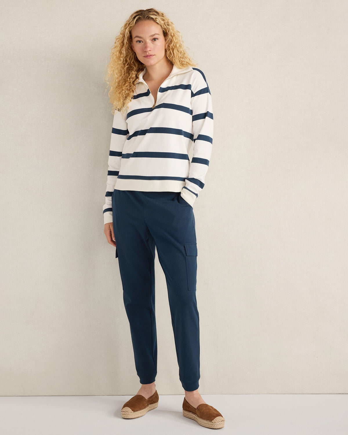 ORGANIC COTTON INTERLOCK CARGO PANTS | Talbots