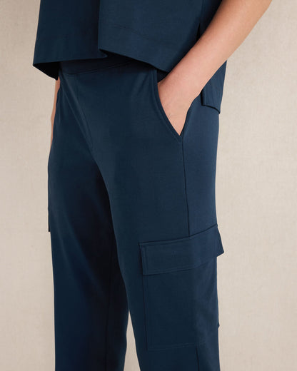 ORGANIC COTTON INTERLOCK CARGO PANTS | Talbots