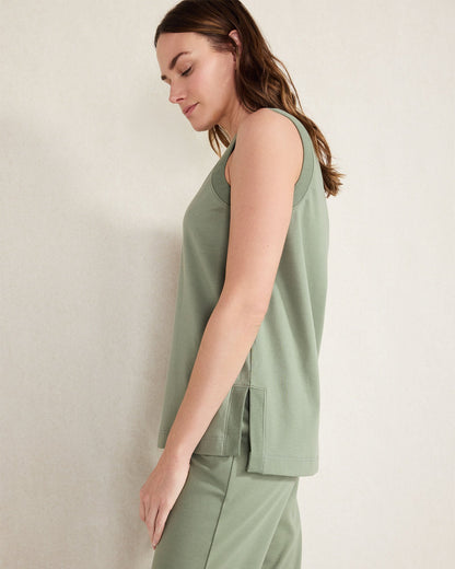 ORGANIC COTTON INTERLOCK SLEEVELESS TUNIC | Talbots