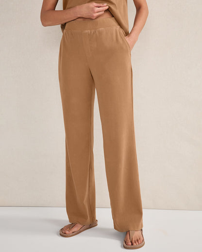 ORGANIC COTTON INTERLOCK BOOT CUT PANTS | Talbots