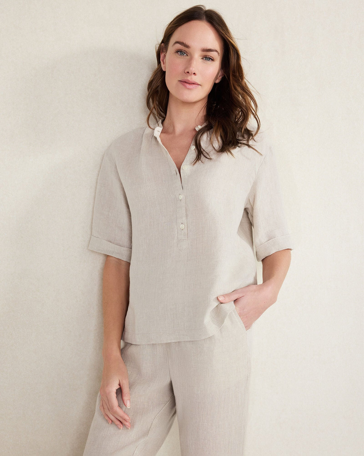LINEN CUFF SLEEVE TOP | Talbots