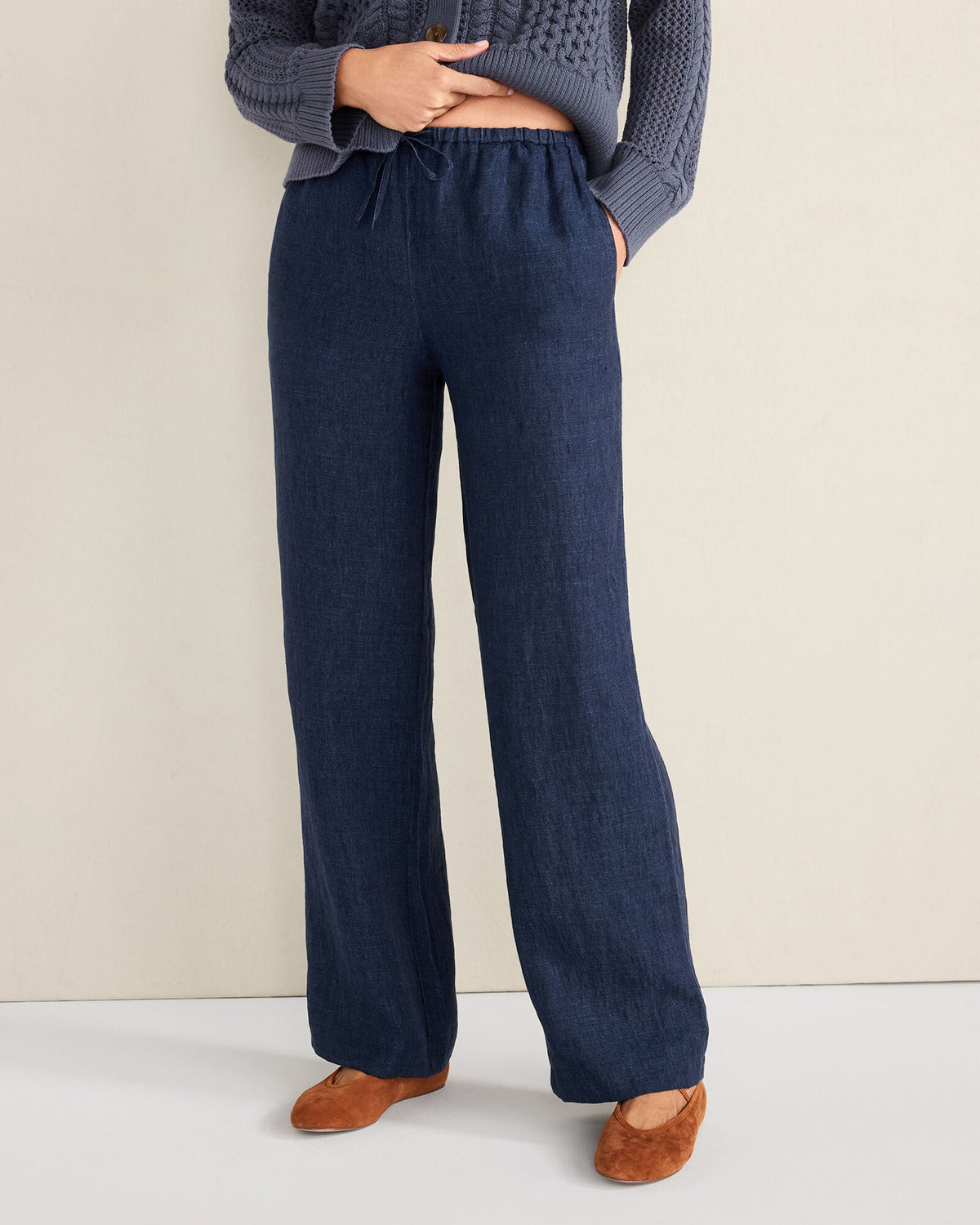 LINEN STRAIGHT LEG PANTS | Talbots