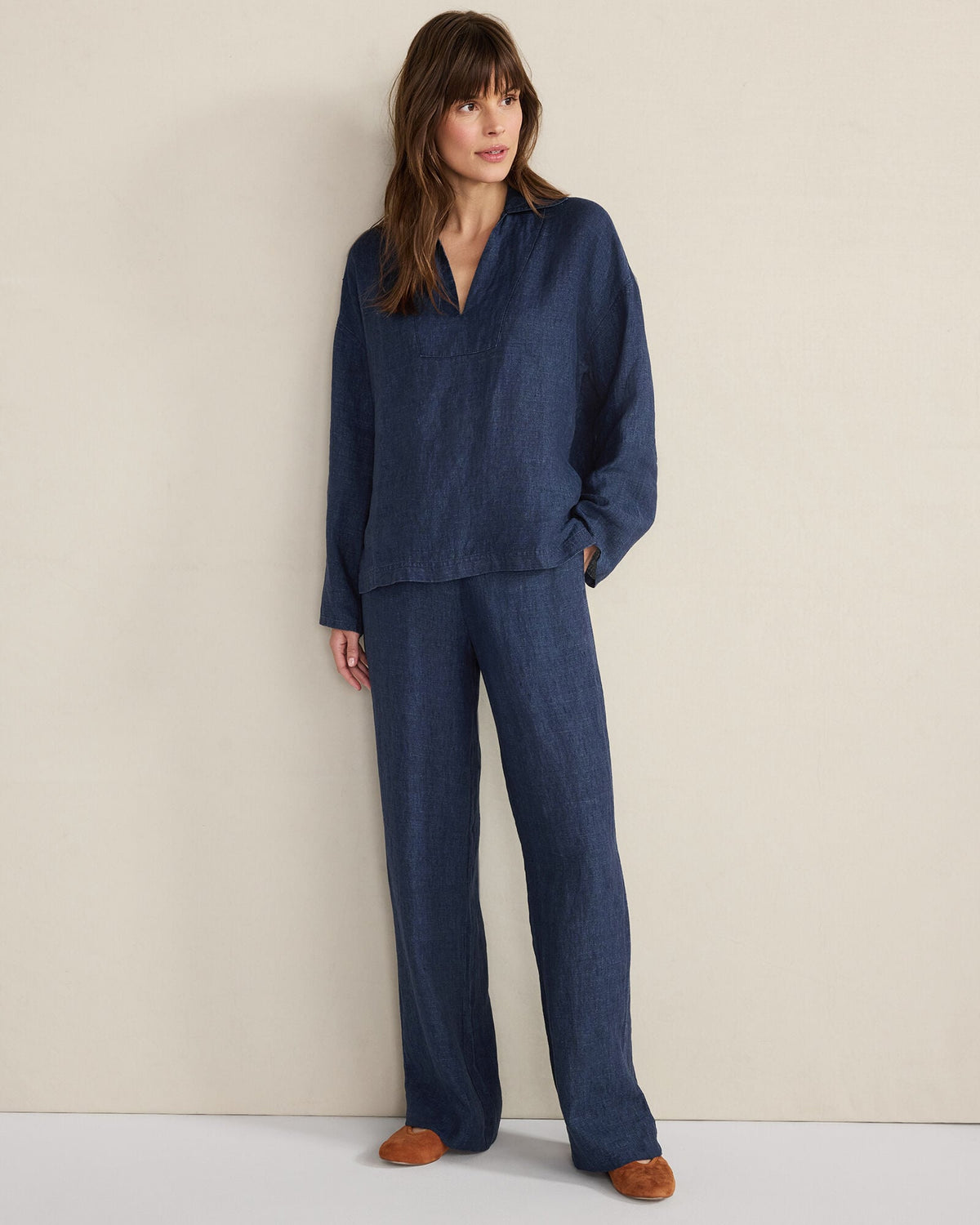 LINEN STRAIGHT LEG PANTS | Talbots