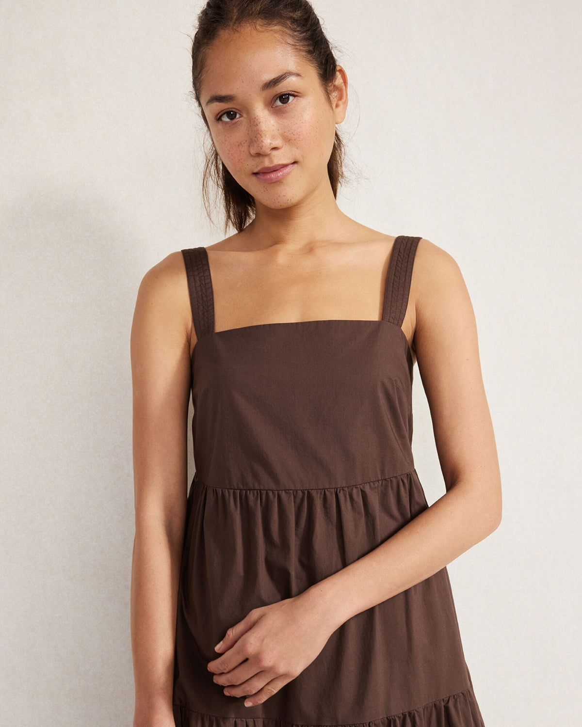 ORGANIC COTTON POPLIN MIDI DRESS | Talbots