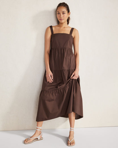 ORGANIC COTTON POPLIN MIDI DRESS | Talbots