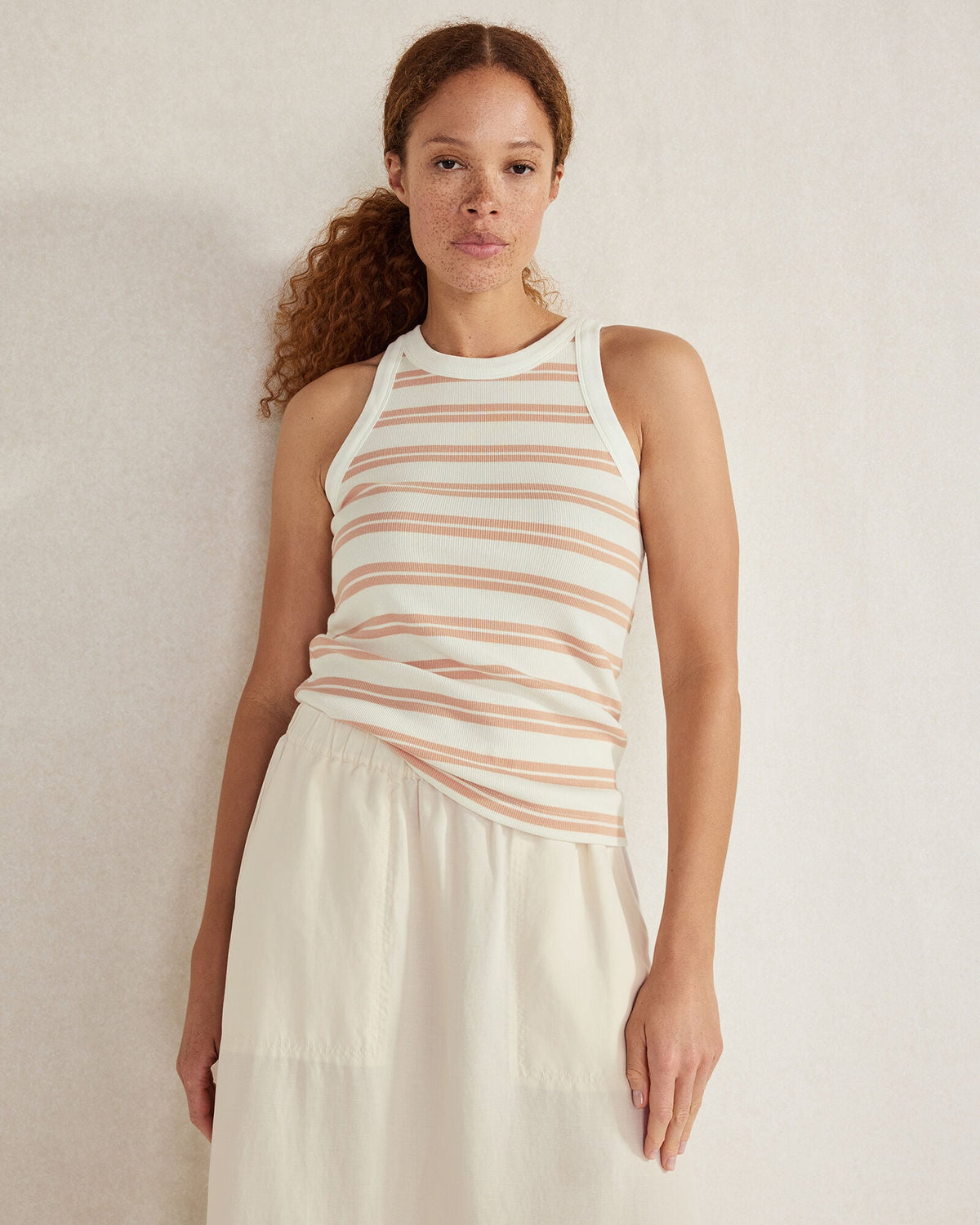 ORGANIC COTTON BOLD STRIPE RACERBACK TANK | Talbots