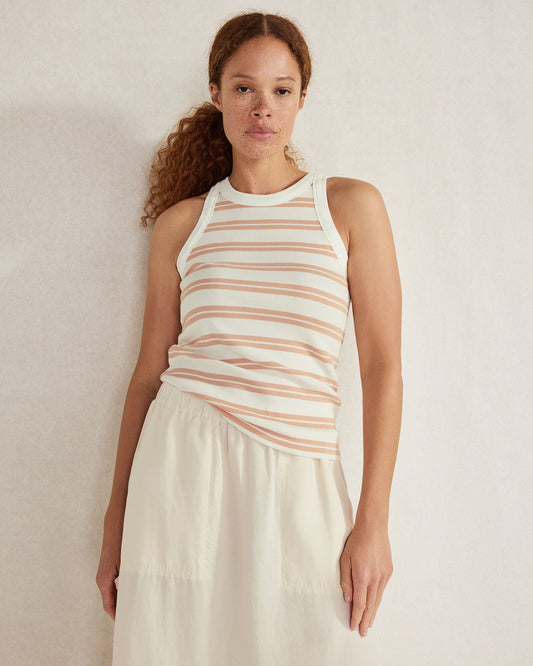 ORGANIC COTTON BOLD STRIPE RACERBACK TANK | Talbots