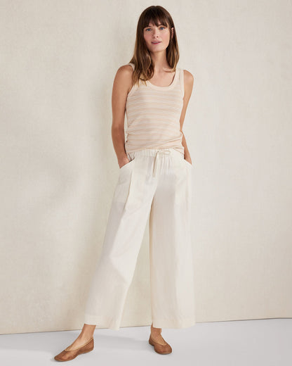 ORGANIC COTTON STRIPE SCOOP NECK TANK | Talbots