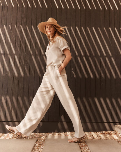 LINEN WIDE LEG PANTS | Talbots