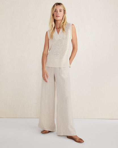 LINEN WIDE LEG PANTS | Talbots
