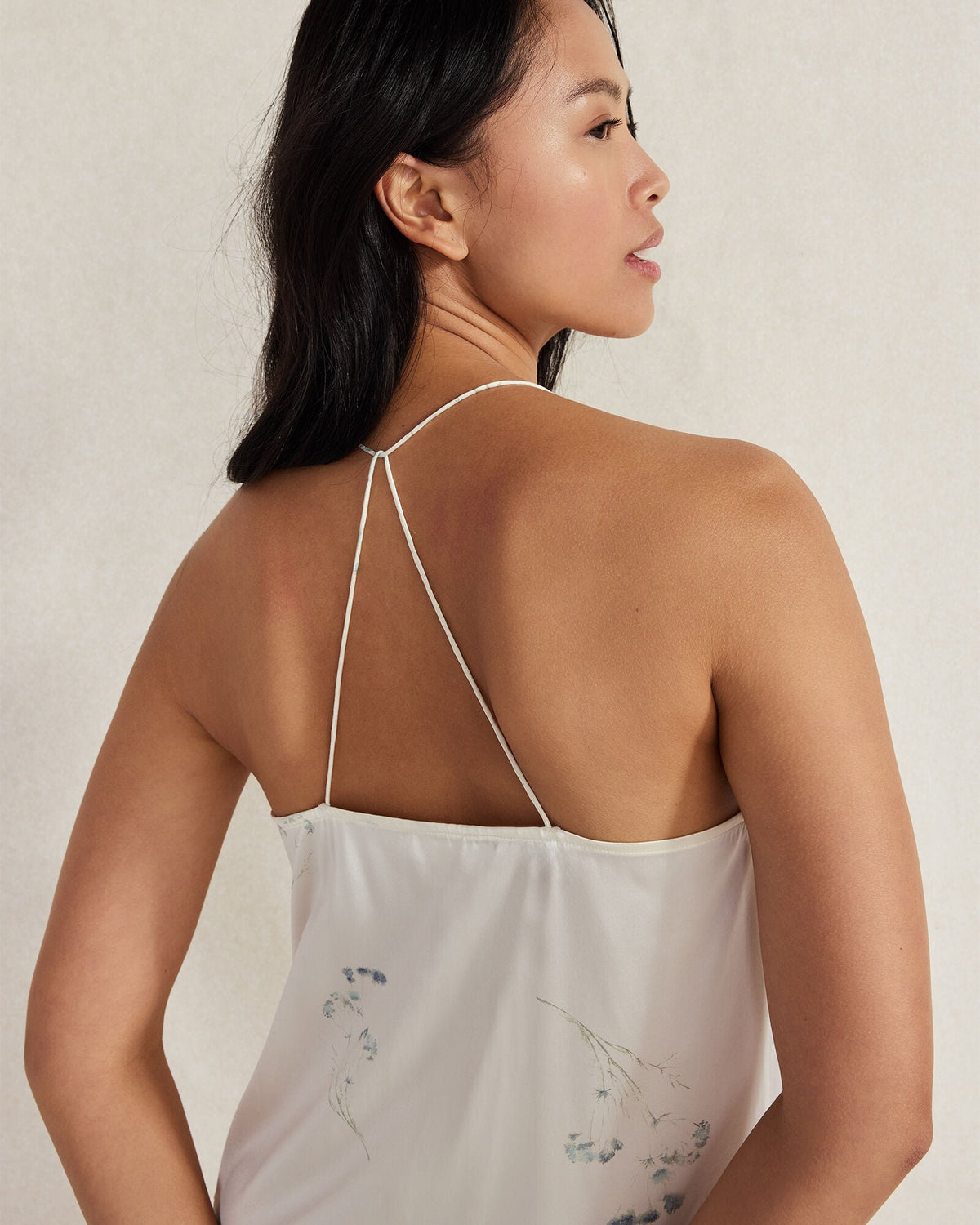 WASHABLE SILK DELICATE FLORAL CHEMISE | Talbots