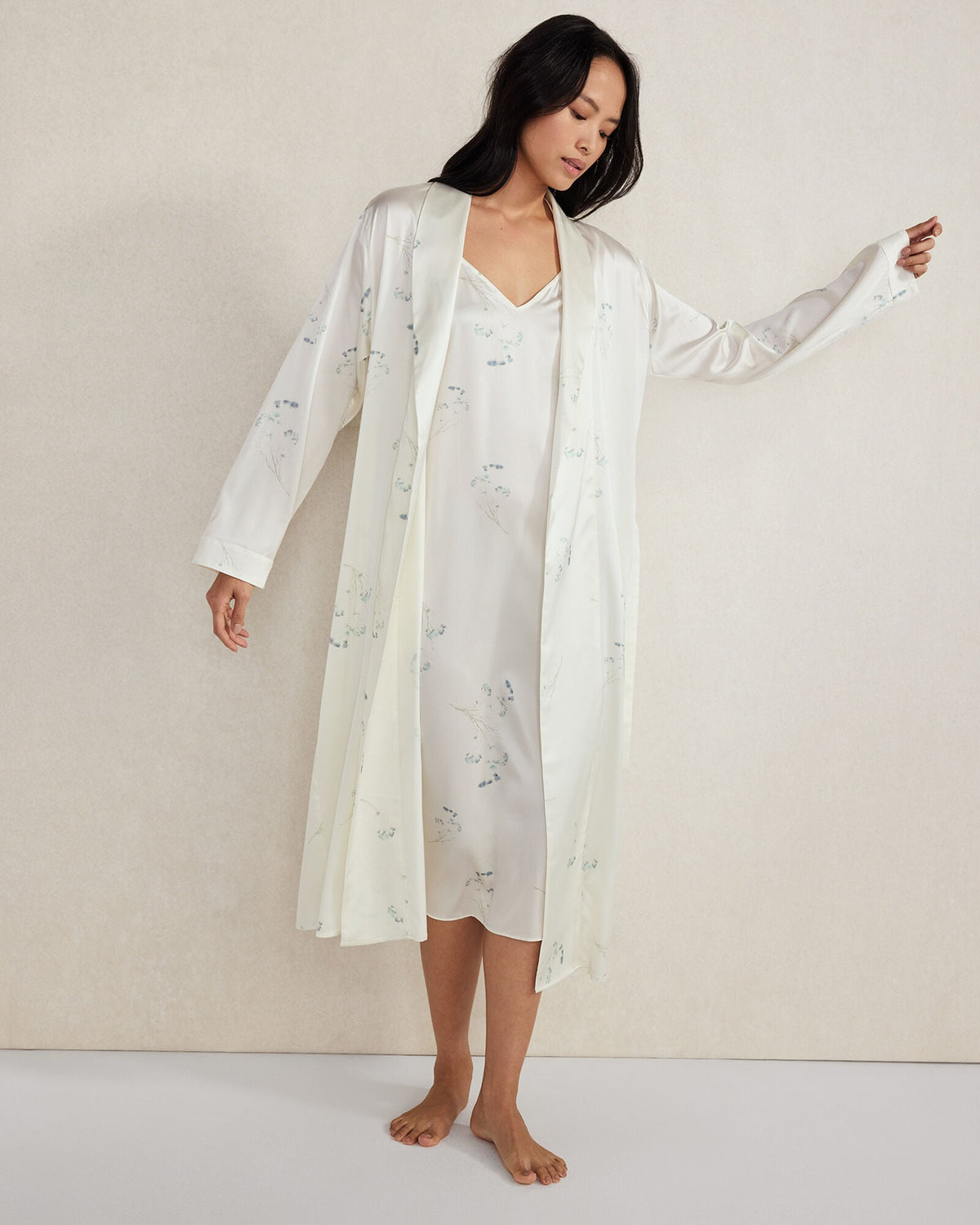 WASHABLE SILK DELICATE FLORAL CHEMISE | Talbots