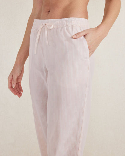 ORGANIC COTTON POPLIN STRIPED PAJAMA PANTS | Talbots