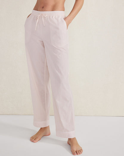 ORGANIC COTTON POPLIN STRIPED PAJAMA PANTS | Talbots