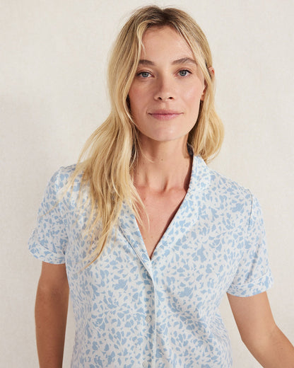 ORGANIC COTTON JERSEY MIRAGE PAJAMA SHIRT | Talbots