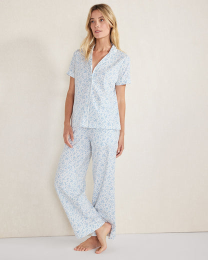 ORGANIC COTTON JERSEY MIRAGE PAJAMA SHIRT | Talbots