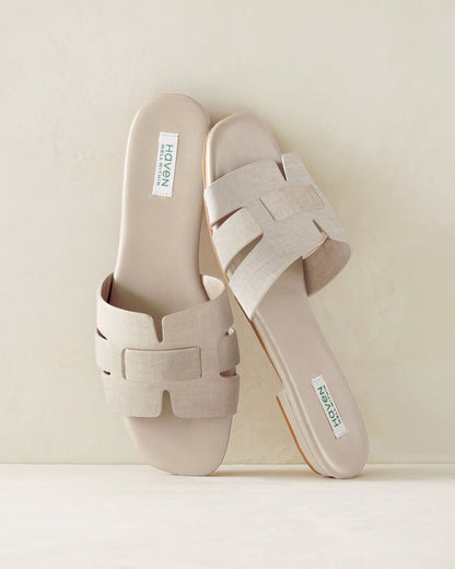 LINEN THREADED CUT-OUT SLIDES | Talbots