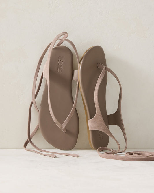 SUEDE WRAP-UP THONG SANDALS | Talbots