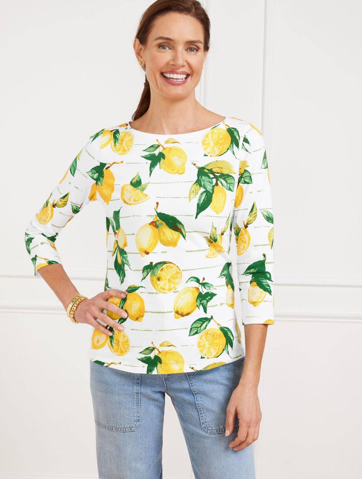 BATEAU NECK TEE - LUSCIOUS LEMONS | Talbots