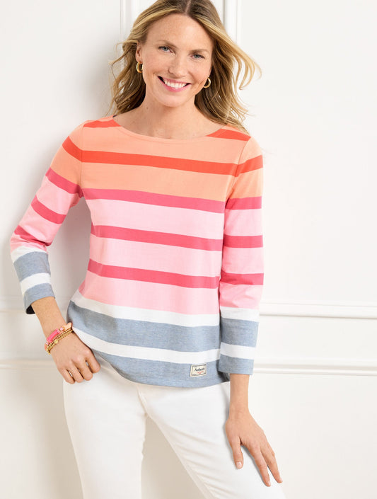 AUTHENTIC TALBOTS TEE - CELESTE STRIPE | Talbots