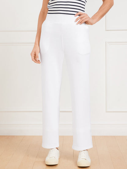 STRAIGHT LEG SEASIDE FRENCH TERRY PANTS | Talbots