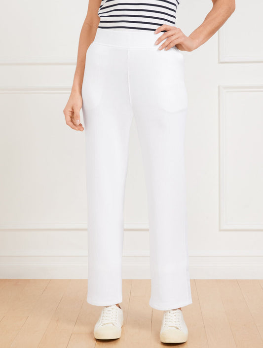 STRAIGHT LEG SEASIDE FRENCH TERRY PANTS | Talbots