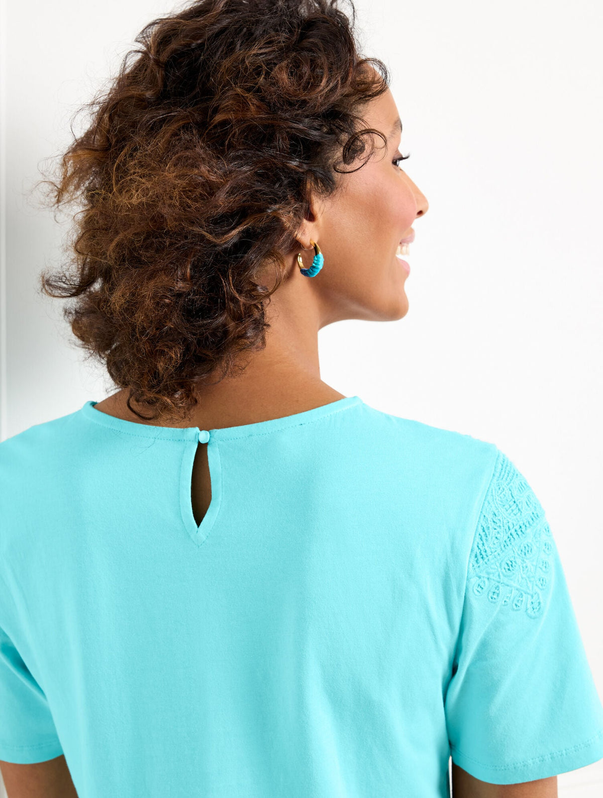 LACE TRIM CREWNECK TEE | Talbots