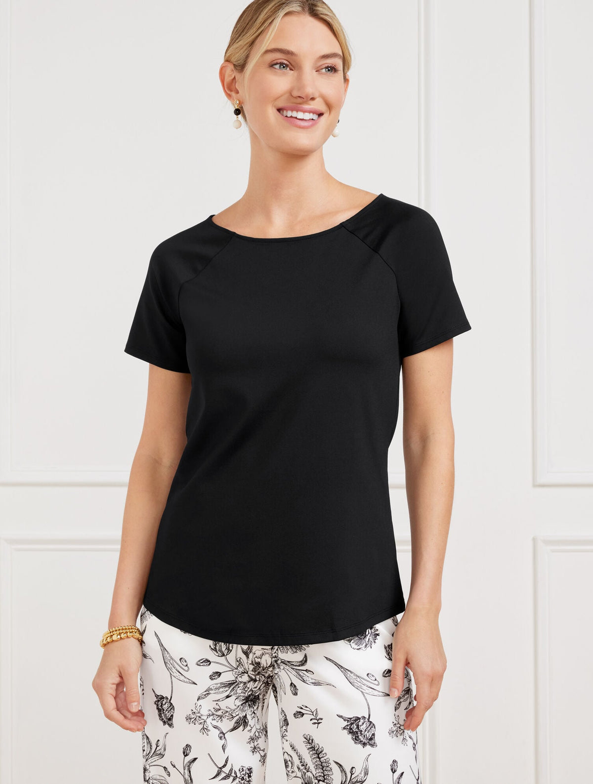 EFFORTLESS JERSEY BATEAU NECK TEE | Talbots