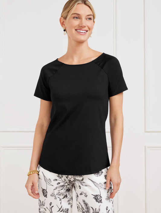 EFFORTLESS JERSEY BATEAU NECK TEE | Talbots