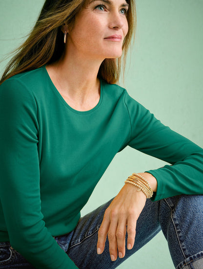 LONG SLEEVE CREWNECK TEE | Talbots