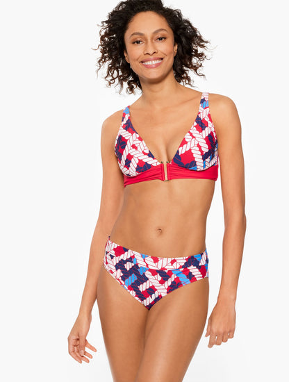 AQUA CLUB V-NECK BIKINI TOP - NAUTICAL VIBES | Talbots