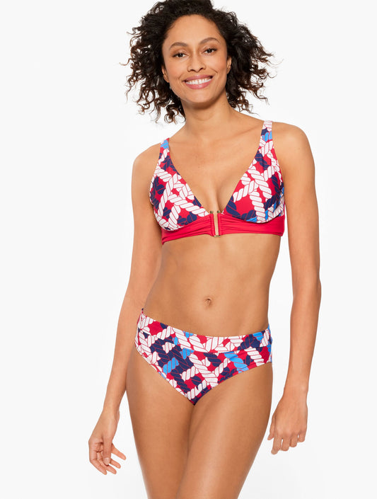 AQUA CLUB V-NECK BIKINI TOP - NAUTICAL VIBES | Talbots