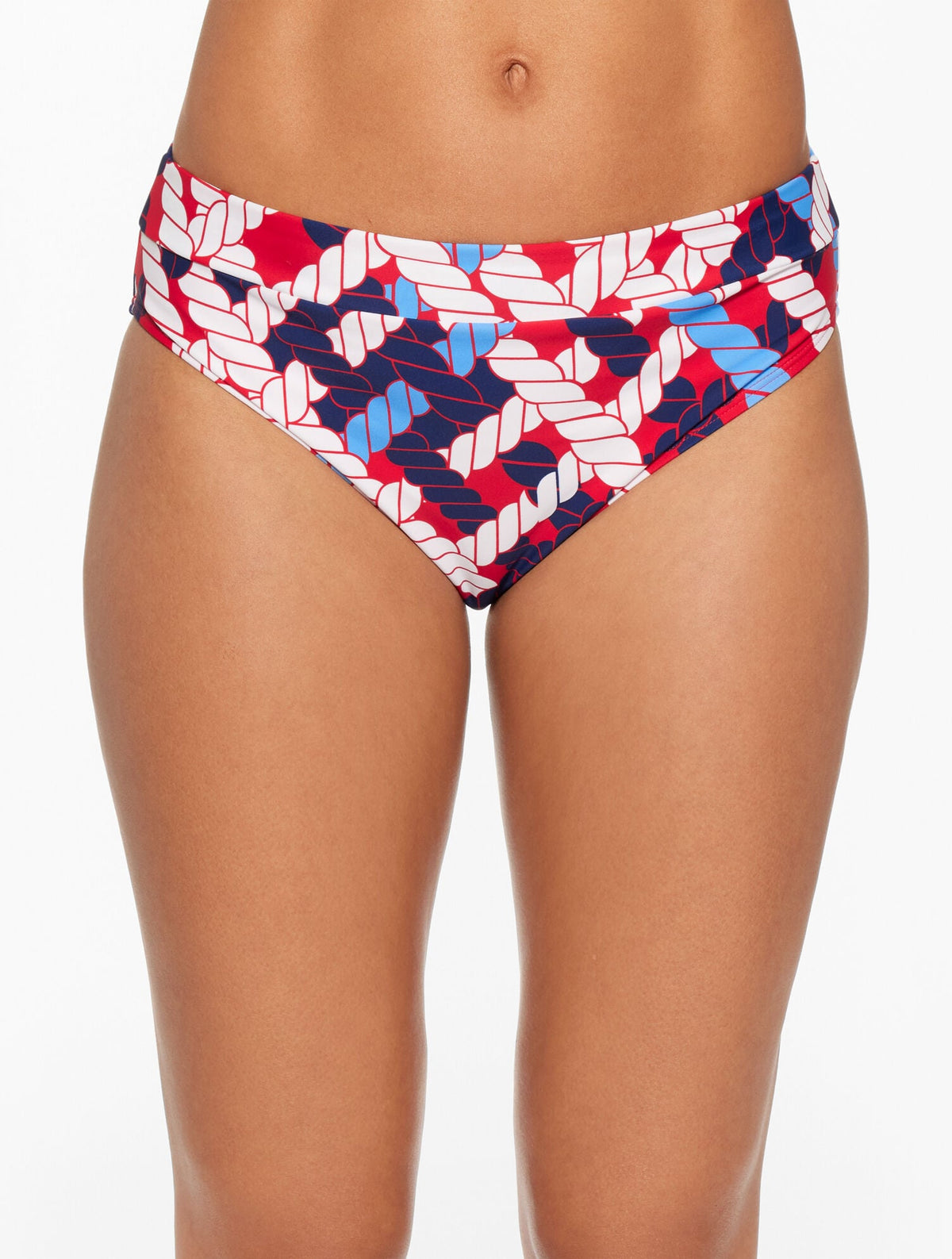 AQUA CLUB HIGH WAIST SWIM BOTTOM - NAUTICAL VIBES | Talbots