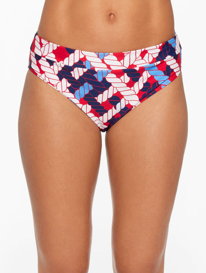 AQUA CLUB HIGH WAIST SWIM BOTTOM - NAUTICAL VIBES | Talbots