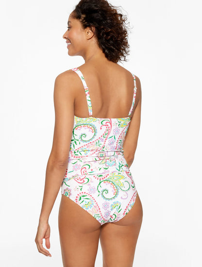 AQUA CLUB V-NECK TANKINI - ISLAND PAISLEY | Talbots