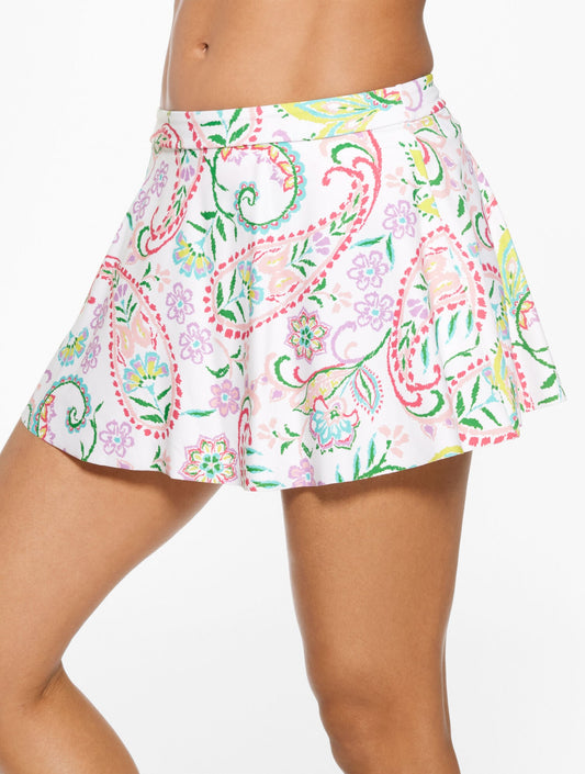 AQUA CLUB FLOUNCE SWIM SKIRT - ISLAND PAISLEY | Talbots