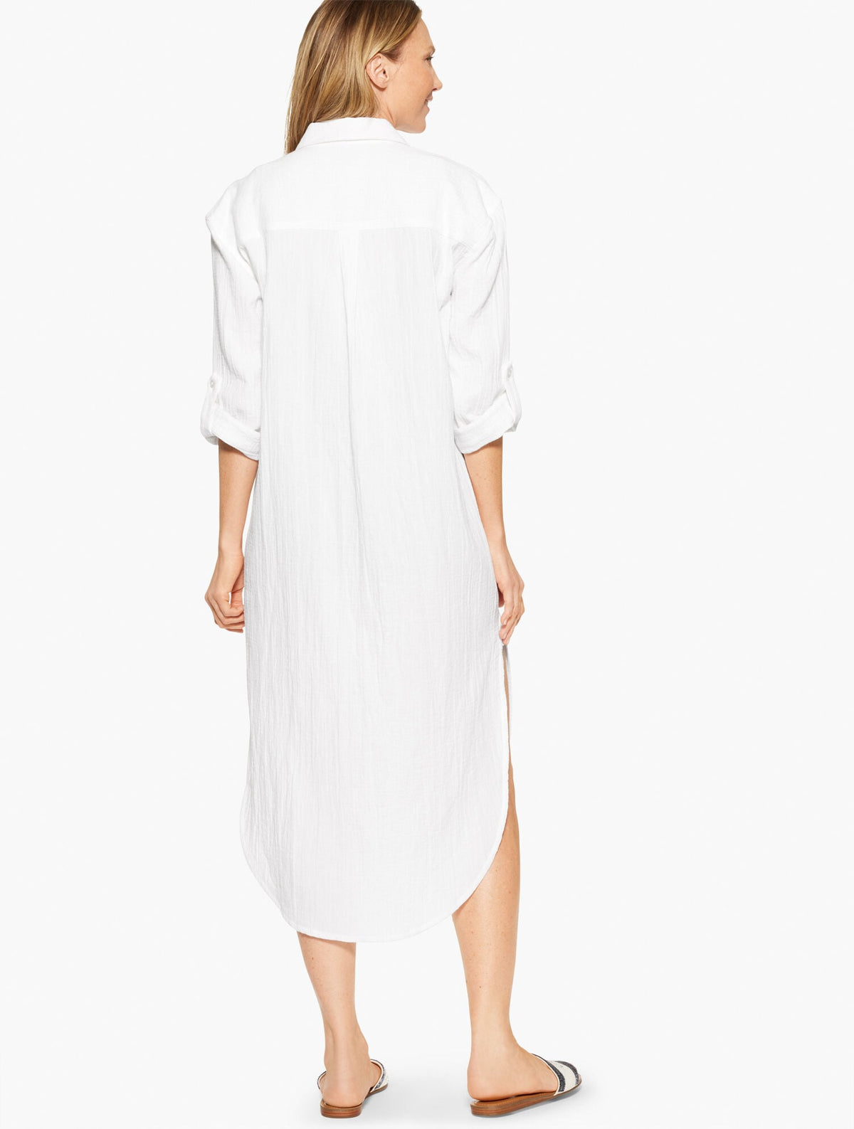 AQUA CLUB GAUZE LONG SHIRT COVER-UP | Talbots
