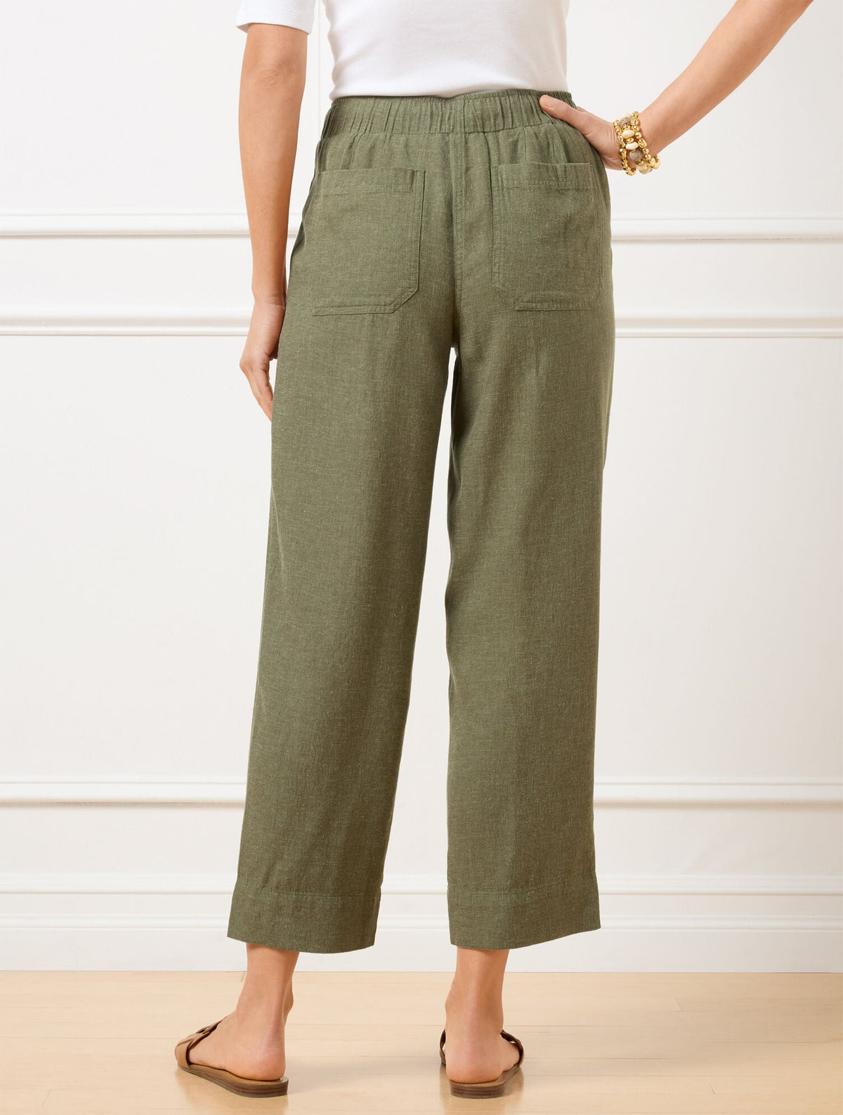 STRAIGHT CROP DRAWSTRING PANTS | Talbots