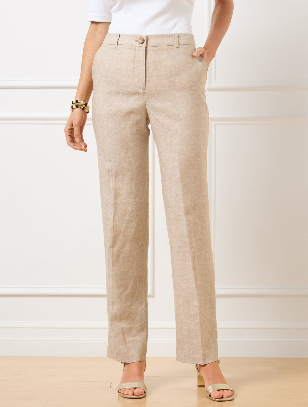 TALBOTS SOUTHAMPTON STRAIGHT LEG LINEN PANTS | Talbots