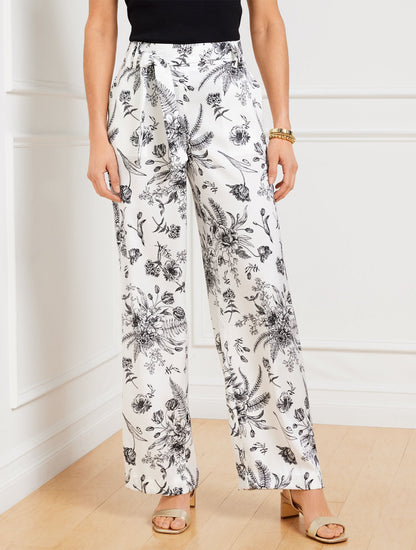 WIDE LEG PULL-ON PANTS - PETAL POETRY | Talbots
