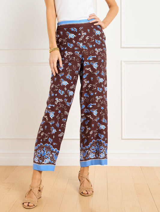 WIDE CROP PULL-ON PANTS - SPLENDID SWIRLS | Talbots