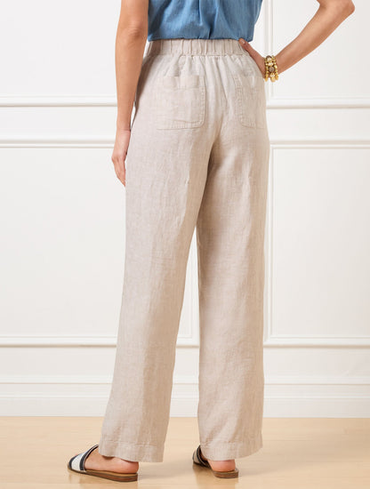 WIDE LEG WASHED LINEN PANTS - CROSS-DYED | Talbots